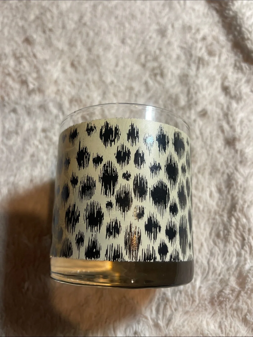 Leopard-Pattern Glass in Black and Cream